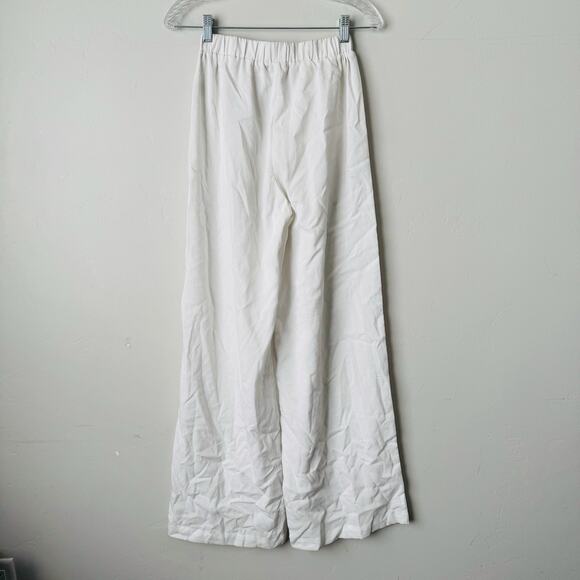 Nasty Gal Collection White Wide Leg Pants Women’s Size 4 - Picture 7 of 11